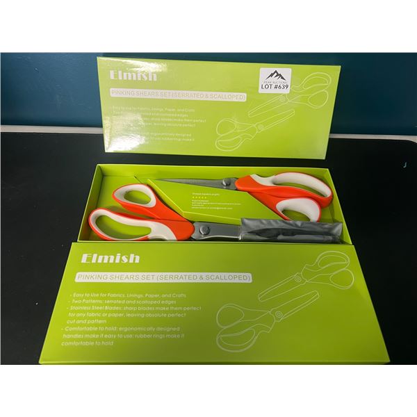 Lot of 2 Boxes of Pinking Shears (2pcs each) - Serrated & Scalloped
