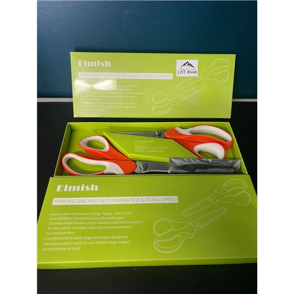 Lot of 2 Boxes of Pinking Shears (2pcs each) - Serrated & Scalloped