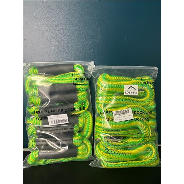Lot of 2 Packs of Bungee Docking Lines (4FT - 4pcs per pack)
