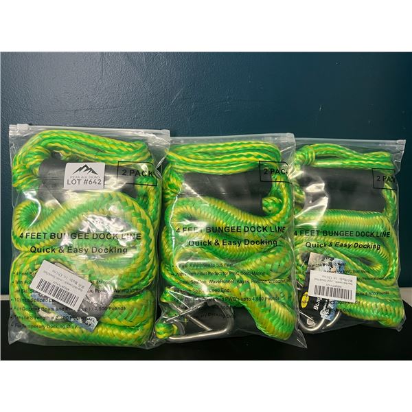 Lot of 3 Packs of Bungee Docking Lines (4FT - 2pcs per pack)