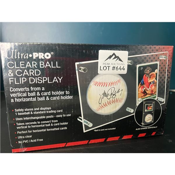 Lot of 1 Ultra-Pro Clear Ball & Card Flip Display
