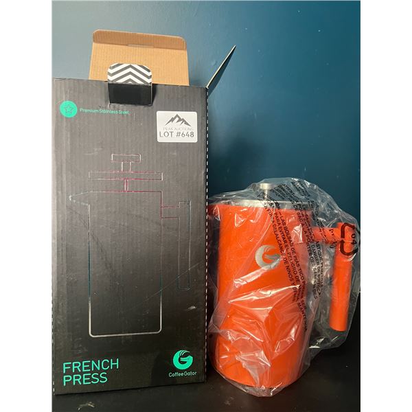 Lot of 1 CoffeeGator French Press - Orange - 34floz