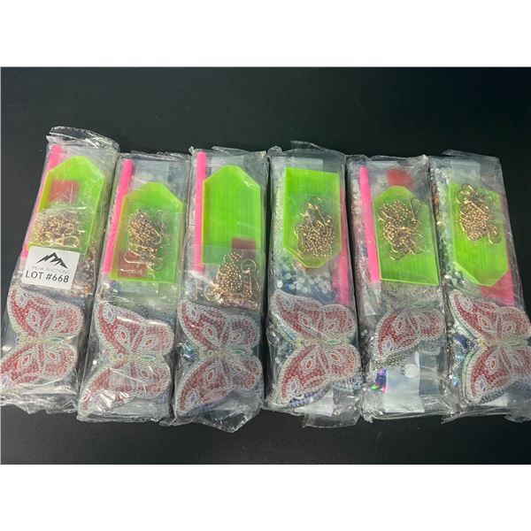 Lot of 6 Diamond Dot Keychain Making Sets