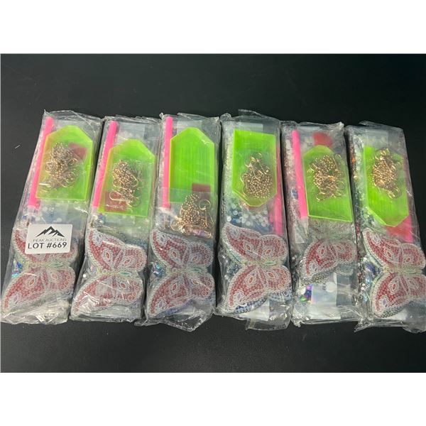 Lot of 6 Diamond Dot Keychain Making Sets