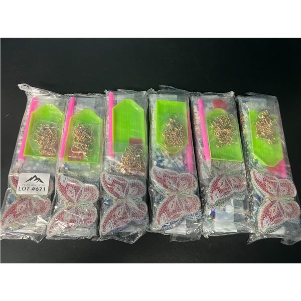 Lot of 6 Diamond Dot Keychain Making Sets