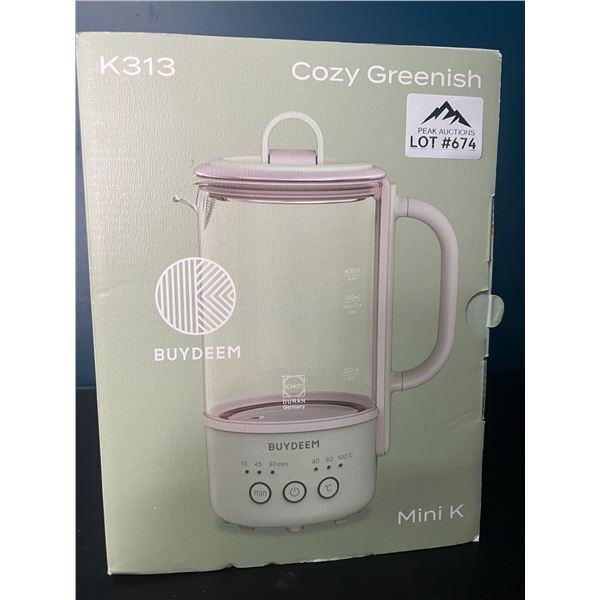 Lot of 1 Buydeem K313 Cozy Greenish Travel Electric Kettle