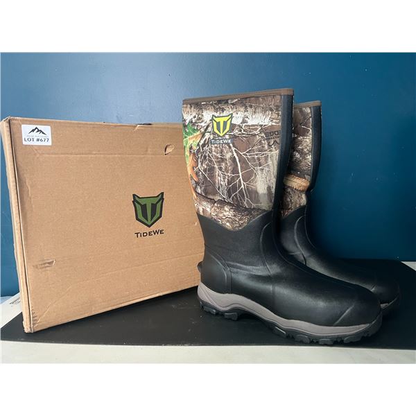 Lot of 1 Pair of TideWe Hunting/Outdoor Boots for Men - Insulated/Waterproof (Size 11) - Camo