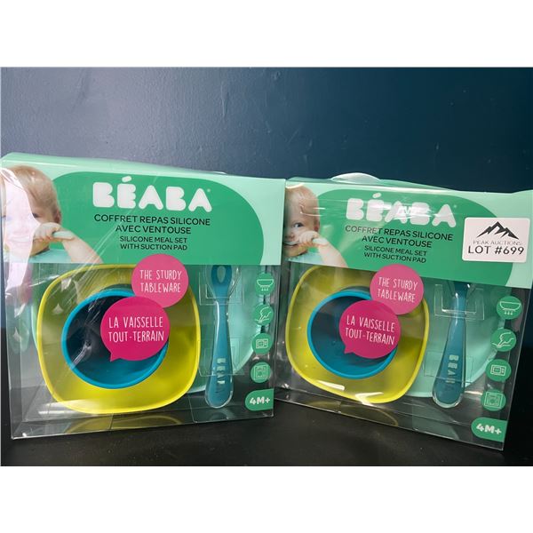 Lot of 2 Silicone Baby/Toddler Meal Tableware Sets