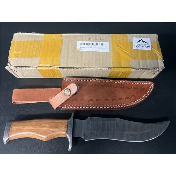 Lot of 1 Damascus Steel Hunting Knife w/ Sheath