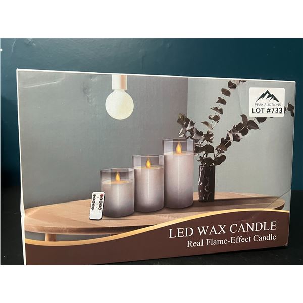 Lot of 1 LED Flameless Glass Candle Set w/ Remote Control (3pack)