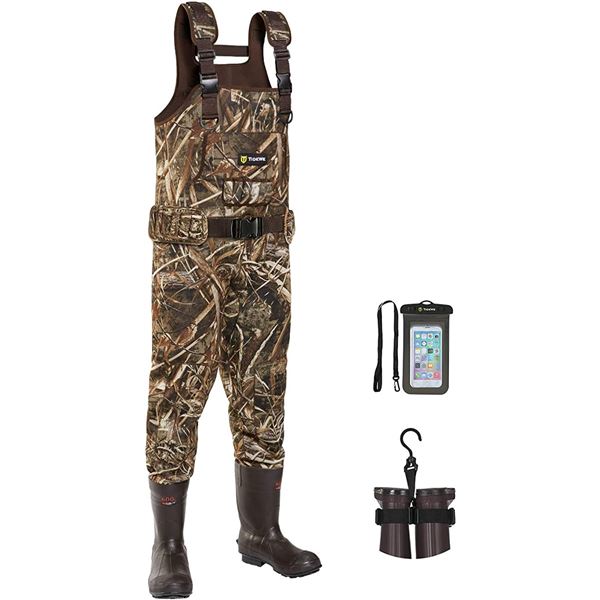Lot of 1 TideWe RealTree Camo Fishing/Hunting Waders w/ Boots - Size 10M