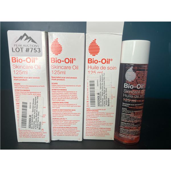 Lot of 3 Bottles of Bio-Oil Skincare Oil for Scars/Stretchmarks - 125mL