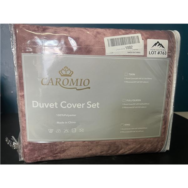 Lot of 1 King Size Velvet Duvet Cover Set - Rose/Pink