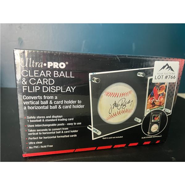 Lot of 1 Ultra-Pro Clear Ball & Card Flip Display