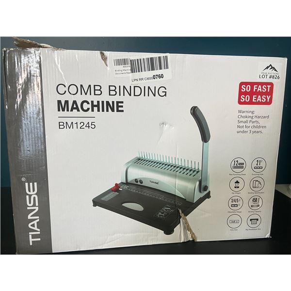 Lot of 1 Comb Binding Machine