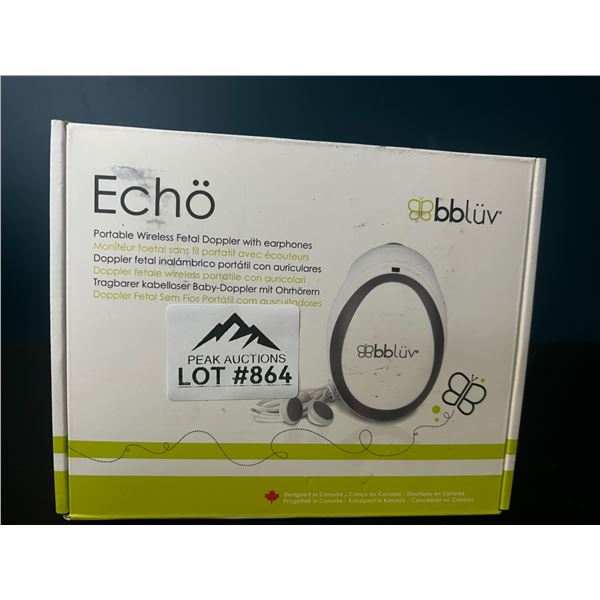 Lot of 1 Echo Portable Wireless Fetal Doppler w/ Earphones - Listen to Baby's Heartbeat at Home!