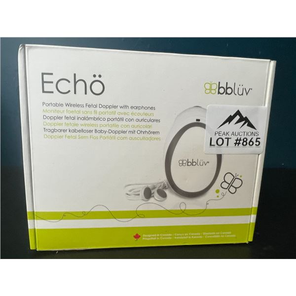 Lot of 1 Echo Portable Wireless Fetal Doppler w/ Earphones - Listen to Baby's Heartbeat at Home!
