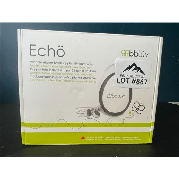 Lot of 1 Echo Portable Wireless Fetal Doppler w/ Earphones - Listen to Baby's Heartbeat at Home!