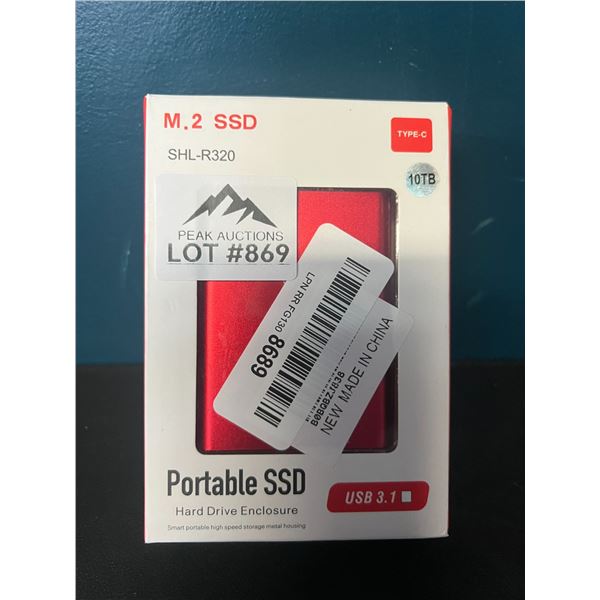 Lot of 1 Portable Hard Drive - 10TB - Red