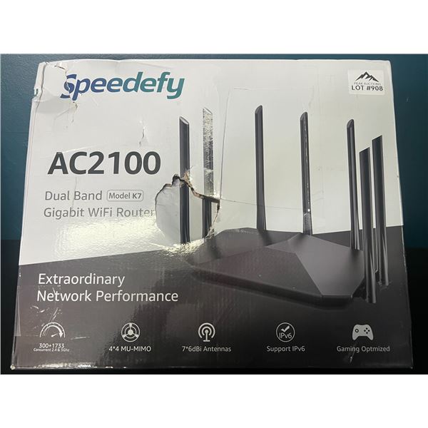 Lot of 1 Speedefy AC2100 Dual Band Gigabit WiFi Router (*Used)