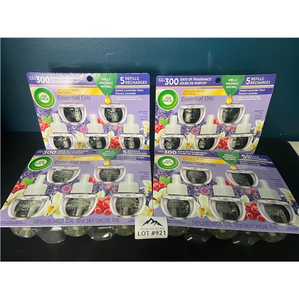 Lot of 4 Multi-Packs of Air Wick Scent Refills/Air Freshner Refills (5 per pack)