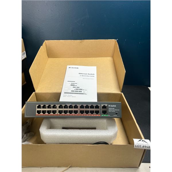 Lot of 1 Mokerlink 26-Port Ethernet Swtich w/ 24-Port PoE