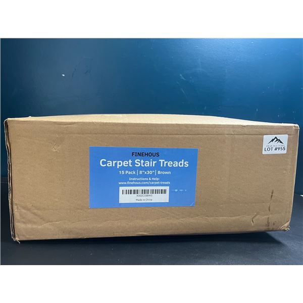 Lot of Carpet Stair Treads (Brown) - 15 pack