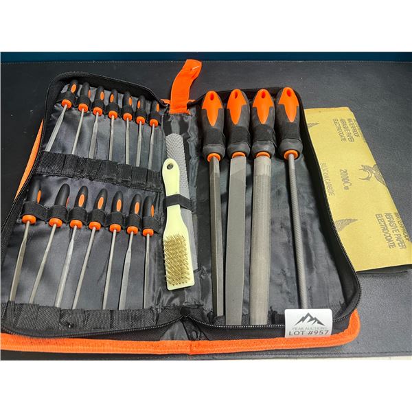Lot of 1 Metal File Tool Set w/ Case