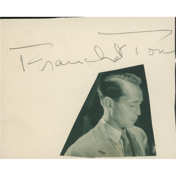 Franchot Tone signature cut and photo