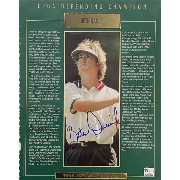 1996 JCPenny Classic Beth Daniel signed profile page