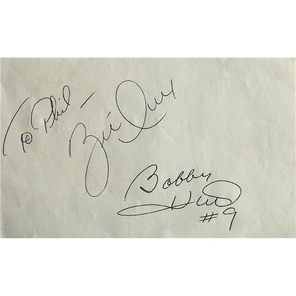 Brett Hull & Bobby Hull signature slip