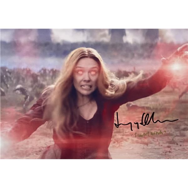 The Avengers Elizabeth Olsen signed movie photo