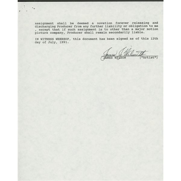 Love Potion No 9 James Wilson signed contract