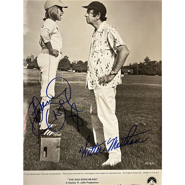 The Bad News Bears Walter Matthau and Tatum O'Neal signed movie photo