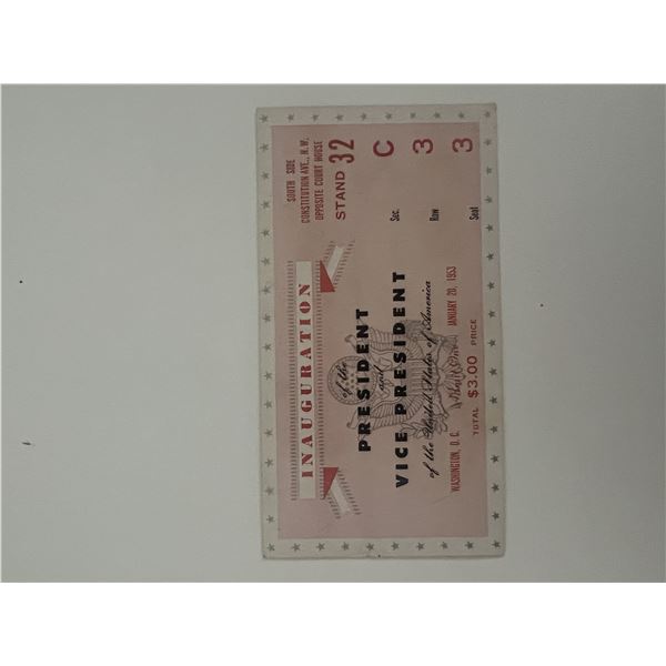 1953 Dwight D. Eisenhower inauguration ticket