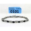 Image 1 : 7.8 CTW Blue Sapphire & Diamond Tennis Bracelet