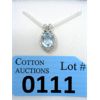 Image 1 : 2.5 CT Blue Topaz & Diamond Sterling Silver Pendant