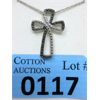 Image 1 : Two Tone Diamond Cross Pendant 