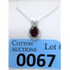 Image 1 : 2.1 CT Garnet & Diamond Sterling Silver Pendant