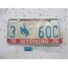 Image 1 : 1975 Wyoming Single License Plate