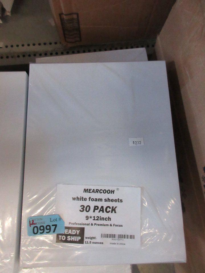 12 New Packs of 30 White Foam Craft Sheets