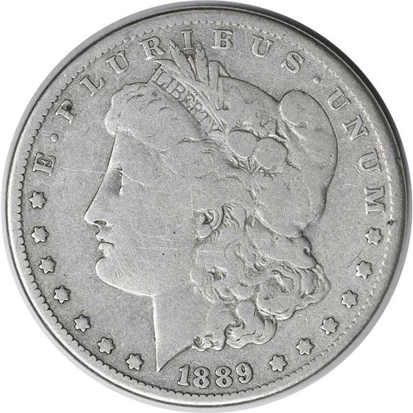 1889-CC Morgan Silver  Dollar F RARE KEY DATE! ONLY 350,000 MINTED