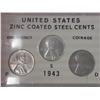1943-P/D/S Lincoln Steel Cents Set (UNC)