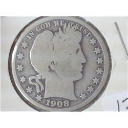 1908-D Barber Half Dollar