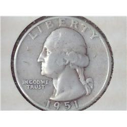 1951-D Silver Washington Quarter