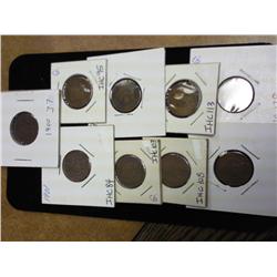 1900-1908 Indian Head Cents (9 Coins)
