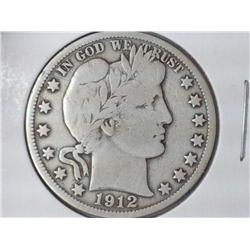 1912-D Barber Half Dollar (VG+)