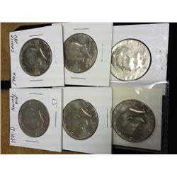 1971-D, 82, 83, 84-D, 85-D And 86 Kennedy Halves