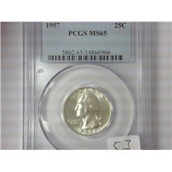 1957 Silver Washington Quarter PCGS MS65