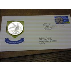 1973 British Virgin Islands FDC W/ Proof $1 Coin